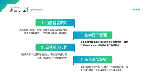 商务风蓝绿渐变通用商业计划书PPT模板j