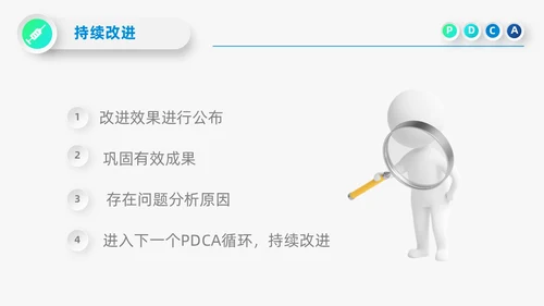 蓝色微立体医院护理PDCA品管圈案例汇报PPT模板动态pdca