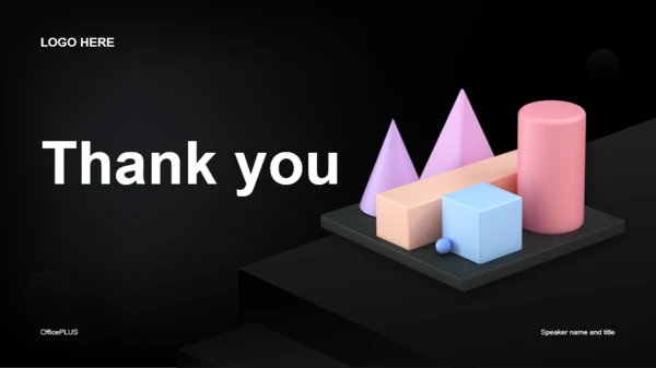 黑色创意3D几何多边形立体图造型PPT素材
