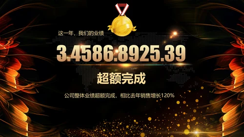 黑金年会颁奖通用PPT模板免费下载
