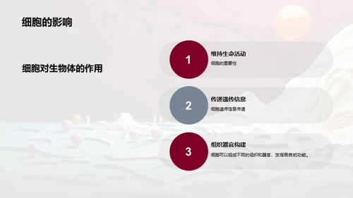 3D风生物医疗教学课件PPT模板