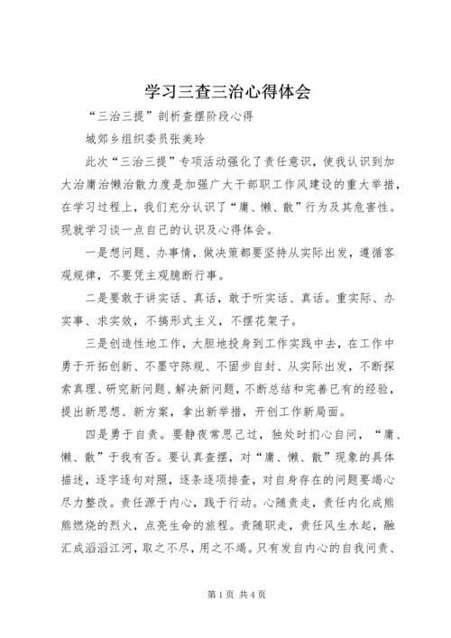 学习三查三治心得体会 (4).docx