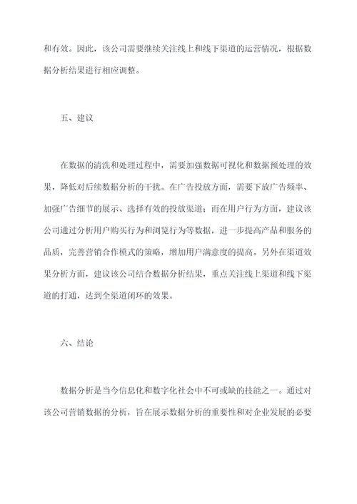 数据分析工作报告