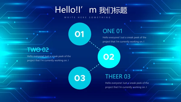 蓝色科技感信息化建设工作总结汇报动态PPT