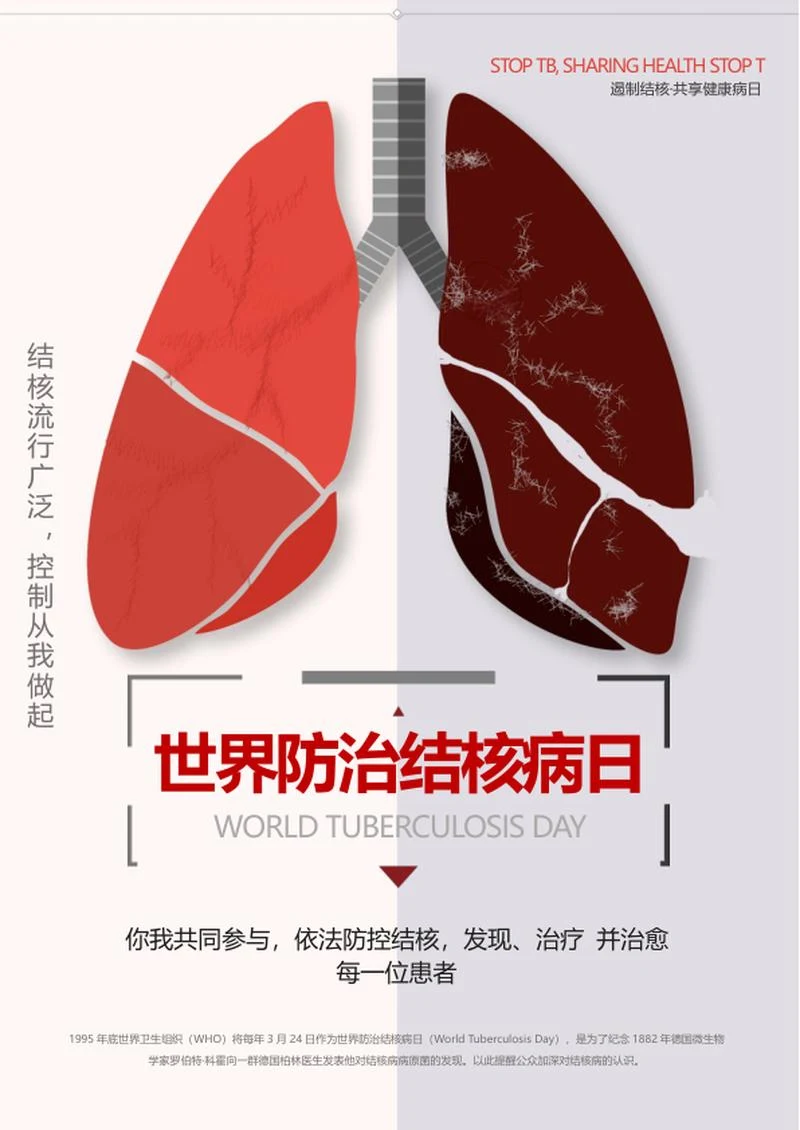 防治肺结核日海报word模板