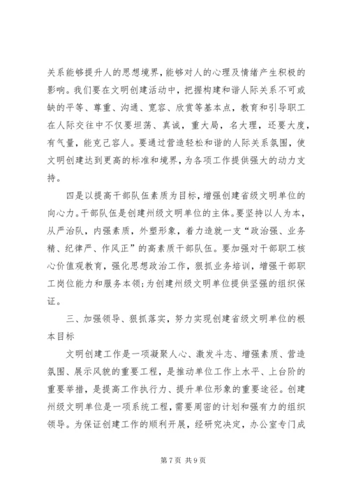 在争创建省级文明单位动员大会上的讲话.docx