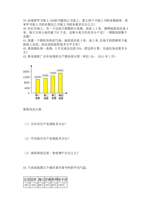 六年级小升初数学应用题50道附参考答案（轻巧夺冠）.docx