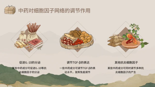 浅棕色中国风中医药对免疫系统调节PPT