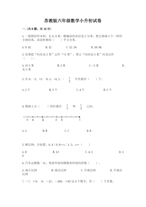 苏教版六年级数学小升初试卷word版.docx