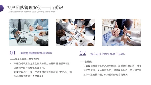 紫色渐变简约形状商务风管理心理学PPT模板
