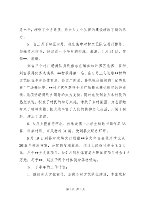 文化站上半年工作总结及下半年工作计划_1.docx