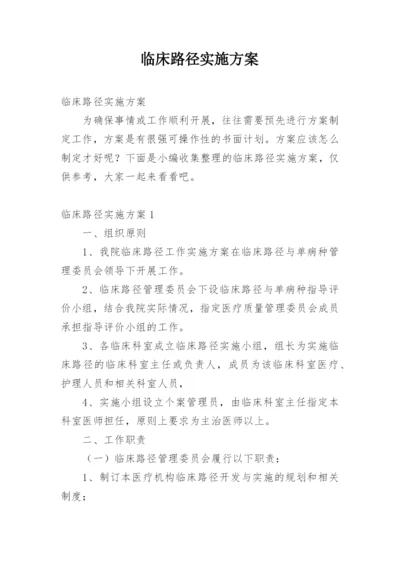 临床路径实施方案.docx