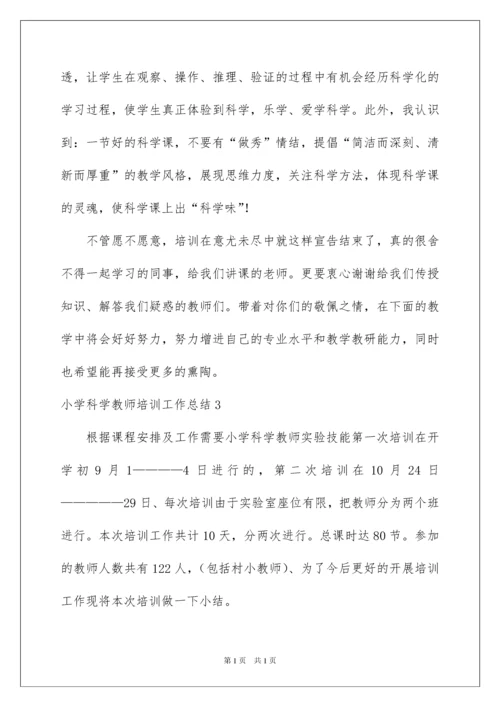 2022小学科学教师培训工作总结.docx