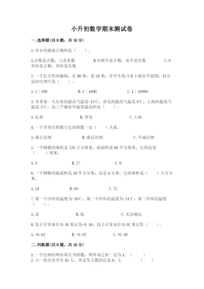 小升初数学期末测试卷【必考】.docx