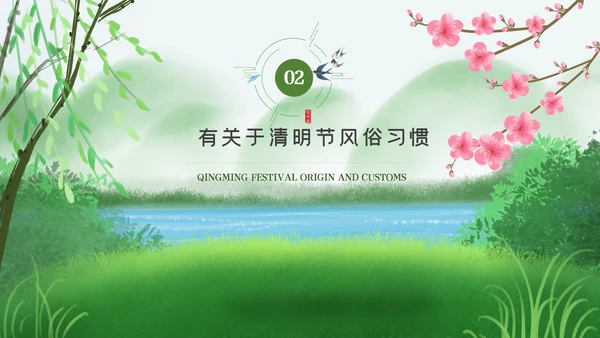 清明节传统文化知识民俗主题班会PPT模板