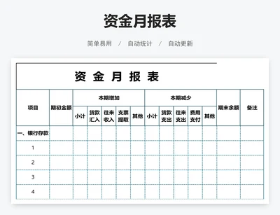 资金月报表