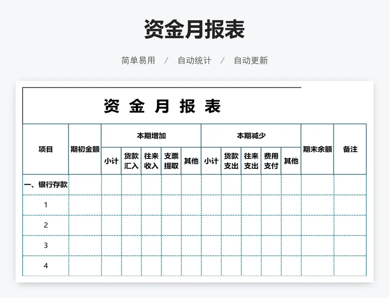 资金月报表