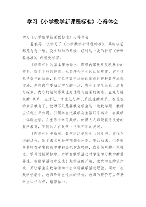 学习《小学数学新课程标准》心得体会_2.docx