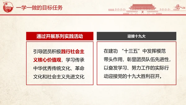 中国共青团一学一做ppt模板