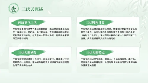 绿色中国风三伏天养生指南PPT模板