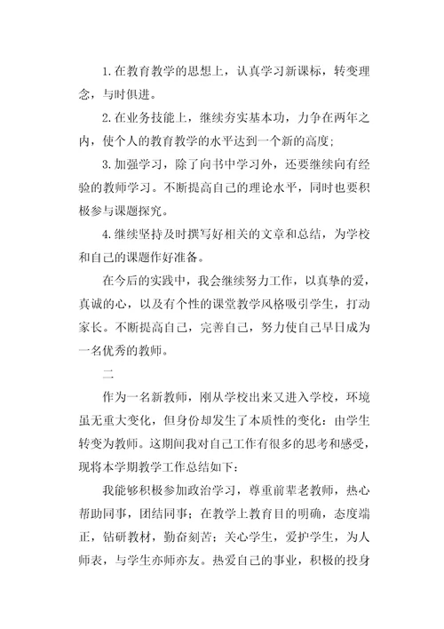 新教师教学工作总结1