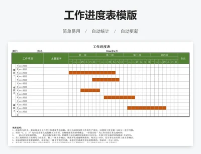 工作进度表模版