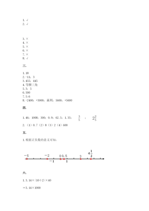 六年级毕业班数学期末考试试卷精品（能力提升）.docx