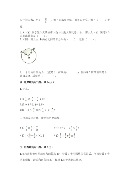人教版小学六年级上册数学期末测试卷a4版打印.docx