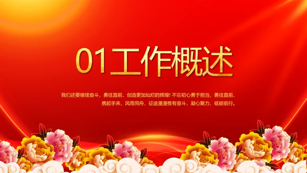 红色喜庆背景热烈欢迎上级领导莅临指导PPT