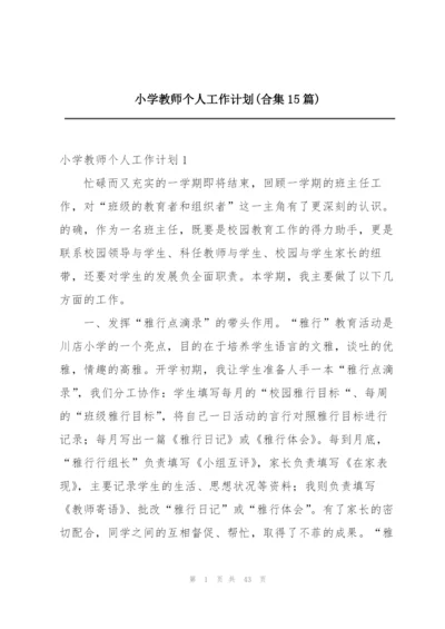 小学教师个人工作计划(合集15篇).docx