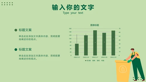绿色清新工作总结PPT模板