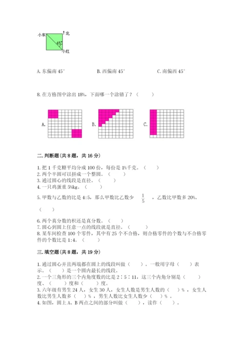 小学六年级上册数学期末测试卷（考点提分）.docx
