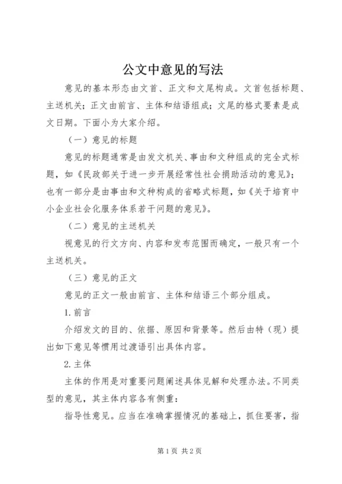 公文中意见的写法.docx