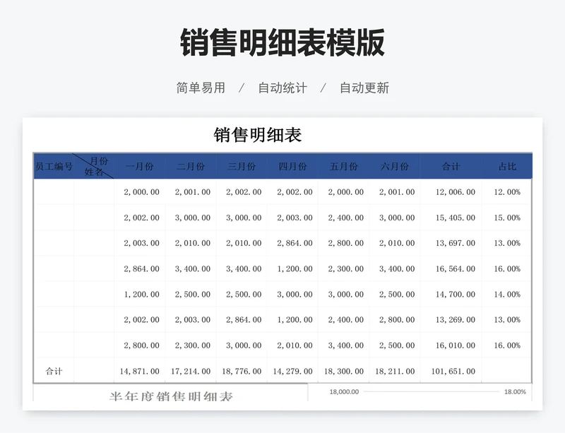 销售明细表模版