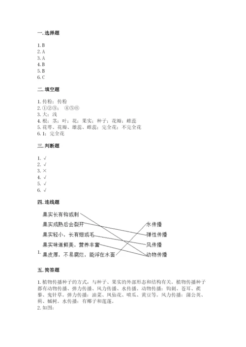 教科版四年级下册科学第一单元《植物的生长变化》测试卷及答案【全优】.docx