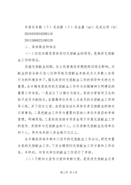 全省无偿献血促进奖申报材料.docx