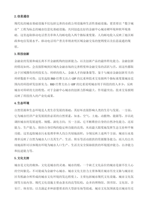 中国金融中心城市金融竞争力评价的影响因子.docx