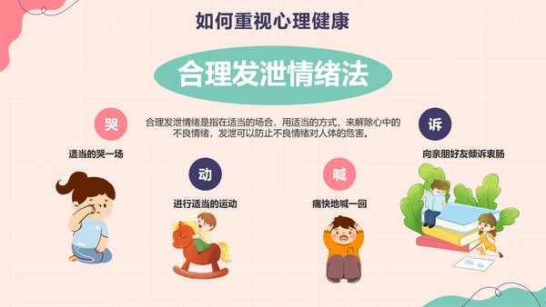 卡通手绘青少年心理健康教育PPT模板
