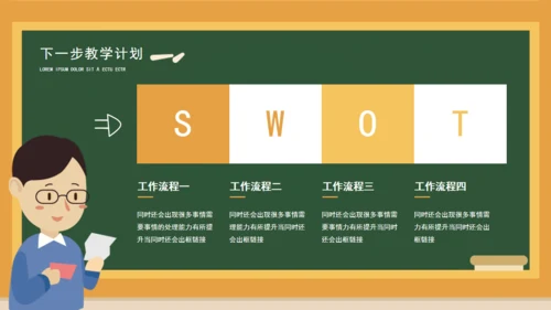 卡通黑板学校教师课件通用PPT模板