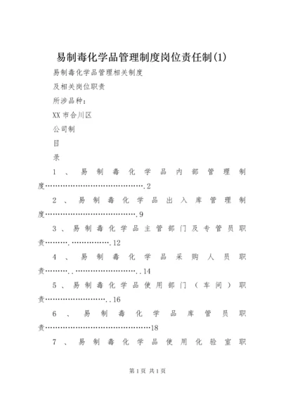 易制毒化学品管理制度岗位责任制(1).docx