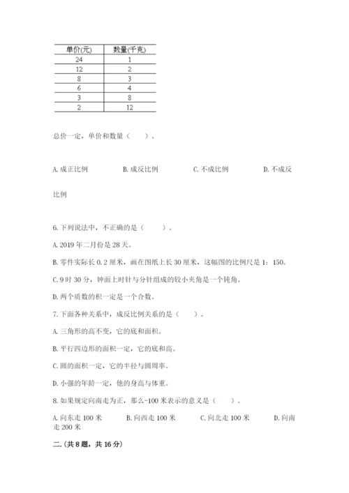 小学六年级数学毕业试题（考点精练）.docx