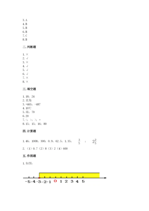 六年级下册数学期末测试卷及答案【真题汇编】.docx