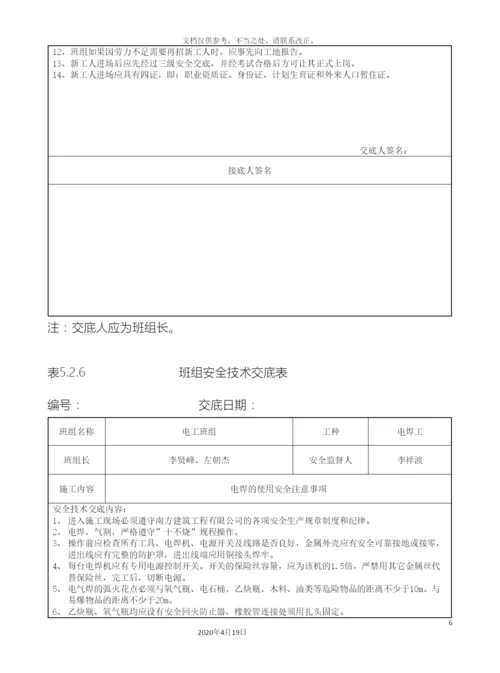 班组安全技术交底表.docx