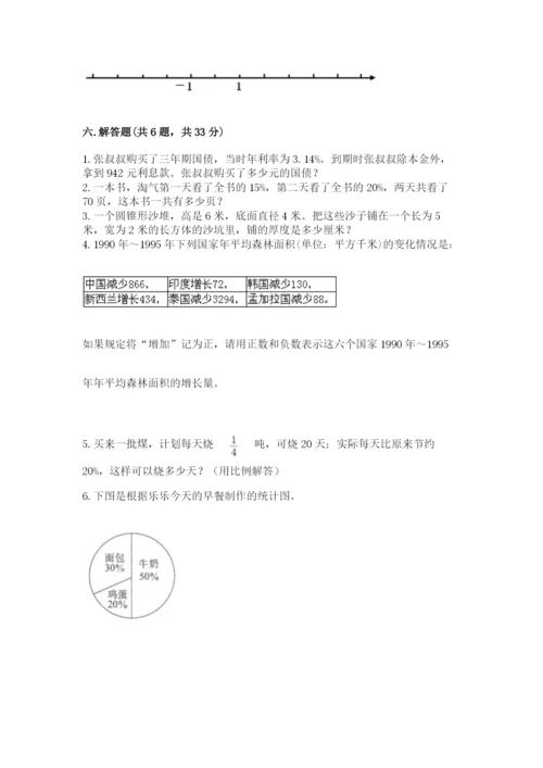 北京版小学六年级下册数学期末综合素养测试卷含答案【研优卷】.docx