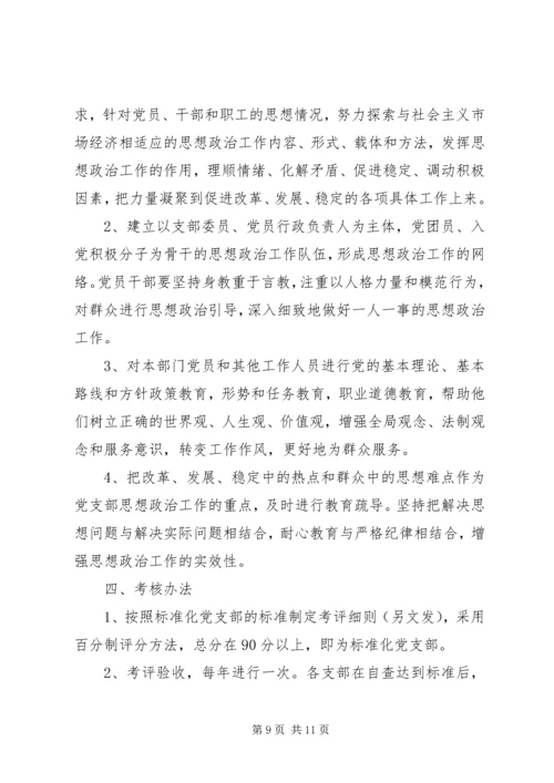 开展标准化党支部建设的工作意见 (2).docx