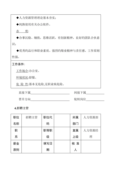 公司人力资源管理职位专项说明书.docx