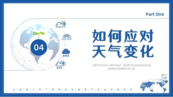 蓝色水彩简约世界气象日节日庆典PPT课件