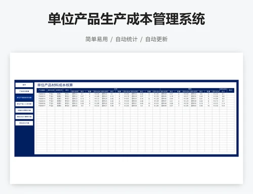 单位产品生产成本管理系统