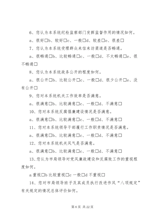党风廉政调查问卷.docx
