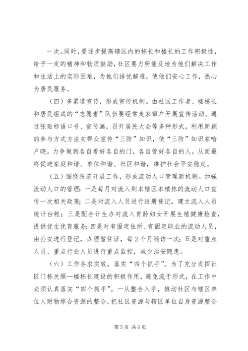 门栋关照楼栋长建设实施方案.docx